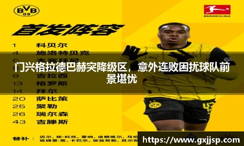 门兴格拉德巴赫突降级区，意外连败困扰球队前景堪忧
