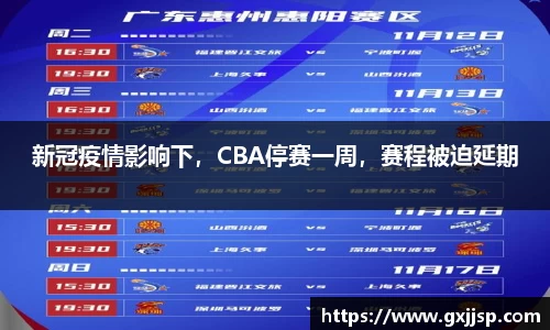 新冠疫情影响下，CBA停赛一周，赛程被迫延期