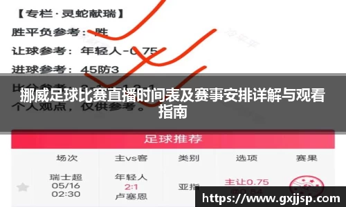 挪威足球比赛直播时间表及赛事安排详解与观看指南
